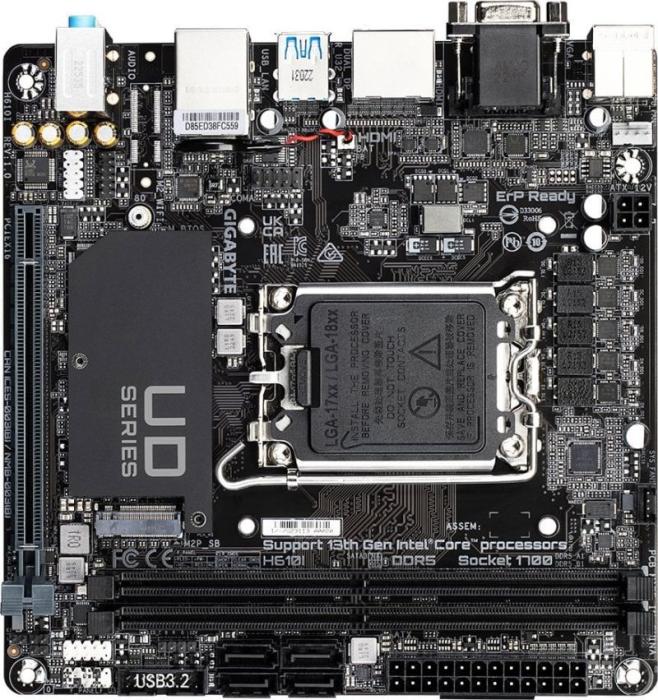 Gigabyte H610I (Intel H610) [S1700, 2xDDR5 do 5600MHz, (VGA, HDMI 2.1, 2xDP 1.2) (1xM.2, 1xPCIe 4.0 x16), mini ITX]