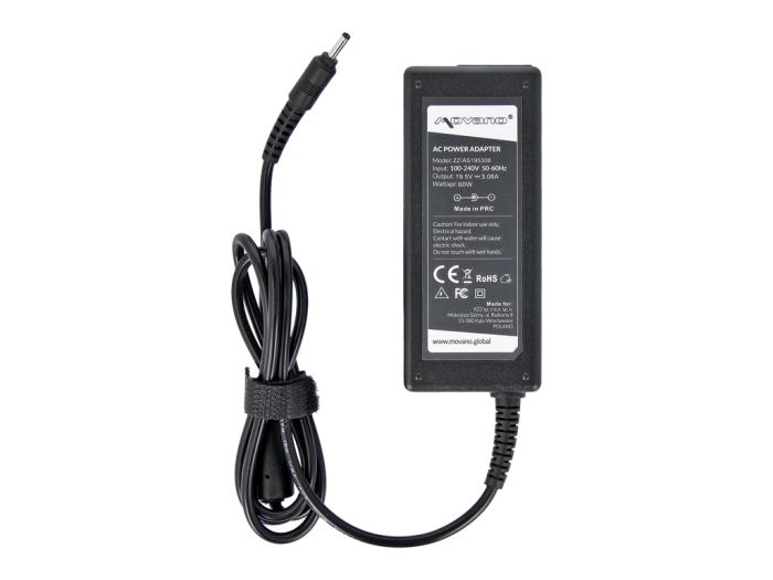 Movano zasilacz do laptopa ASUS 19.5V / 3.08A / 60W z wtyczką 3.0x1.1mm [AS195308]