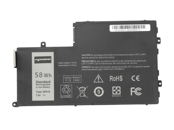Movano bateria Dell Inspiron 15 5542, 14 5445 7.4V/7.6V, 7600mAh, 58Wh [BT/DE-5445-7.4]