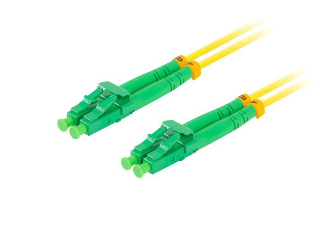 Lanberg patchcord światłowód SM LC/APC-LC/APC DUPLEX 3mm LSZH G657A1 żółty (1m) [FO-LALA-SD11-0010-YE]