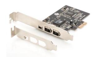 Kontroler Fire Wire PCI-E 400 Digitus (2x6-pin, 1x 4-pin) wew., (1x 6-pin zew.) IEEE1394a [DS-30201-5]