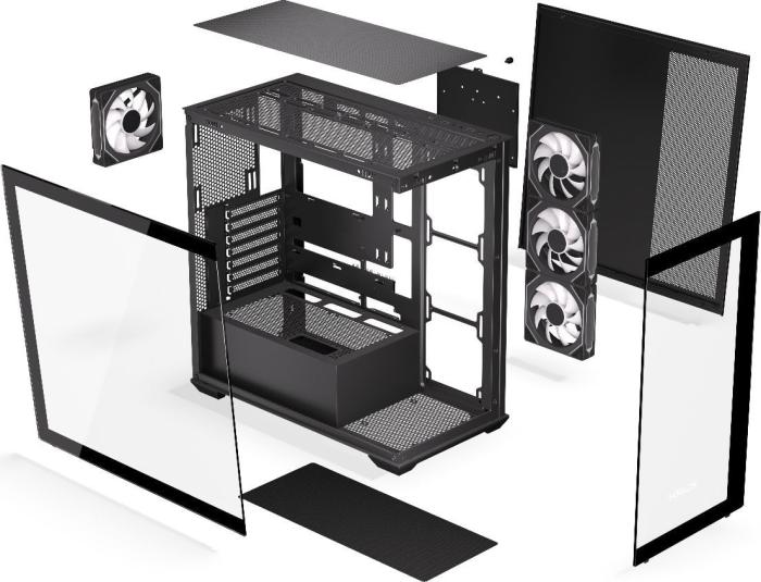 Krux Exo (szkło hartowane) (4x120 mm ARGB) (1xUSB 2.0, 1xUSB 3.2 Gen1, 1xUSB-C) (2x2.5, 2x3.5) [KRXD004]