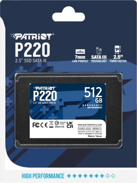 Patriot P220 512GB SSD 2.5 SATA III (550/500 MB/s) [P220S512G25]