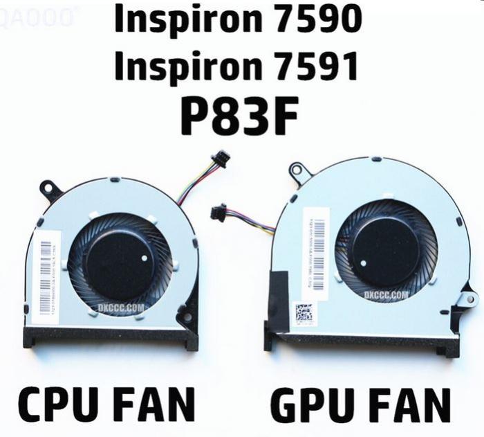 Wentylator do notebooka Dell Inspiron 7590 7591 P83F 4pin (CPU) [0MPHWF 0861FC DFS5K12114262D FM6A 1323-01BH000]