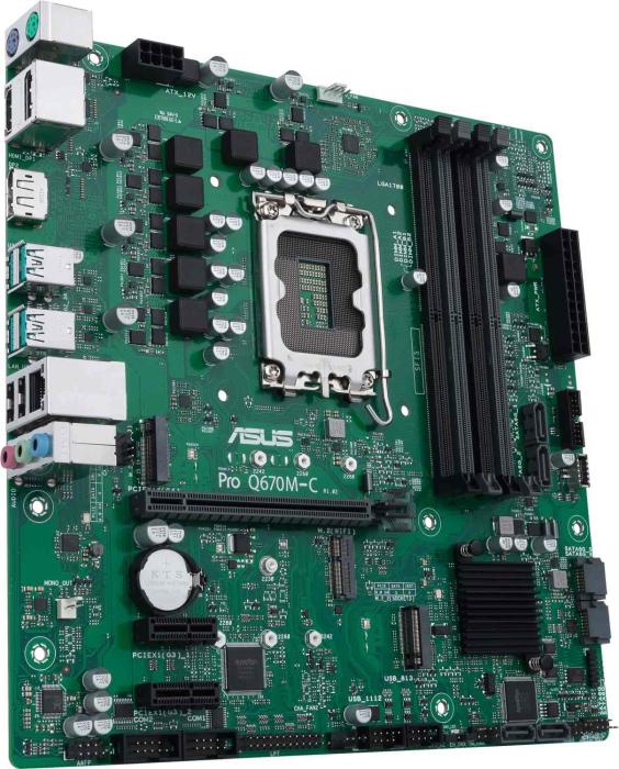 Asus Pro Q670M-C-CSM (Intel Q670) [S1700, 4xDDR5 do 5600MHz, (HDMI 2.1, 2x DP 1.4) (2xM.2, 1xPCIe 4.0 x16, 2xPCIe 3.0 x1), micro ATX]
