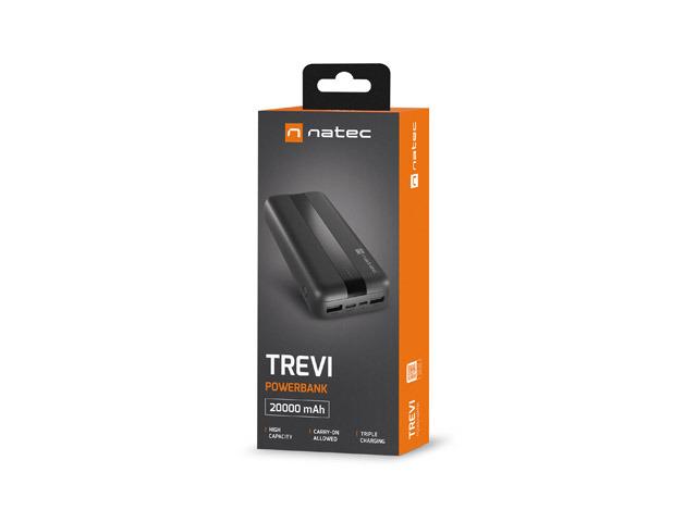 Power Bank Natec Trevi 20000mAh 2xUSB-A, 1xUSB-C (czarny) [NPB-1922]