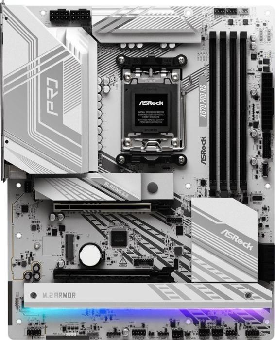 Asrock X870 Pro RS (AMD X870) [AM5, 4xDDR5 do 8000MHz, (HDMI 2.1) (3xM.2, 1xPCIe 5.0 x16, 1xPCIe 4.0 x16 (x4)), ATX]