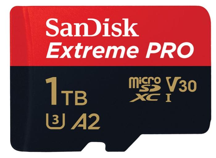 Secure Digital 1TB Sandisk Micro SDXC Extreme Pro UHS-I U3 V30 A2 + adapter (200MB/s) [SDSQXCD-1T00-GN6MA]