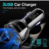 Tkey Ładowarka samochodowa QuickCharge 3.0 (QC 3.0) LED (12-32V) (9V/12V 1.8A, 5V 7A) 48W 3xUSB [ADP-369]