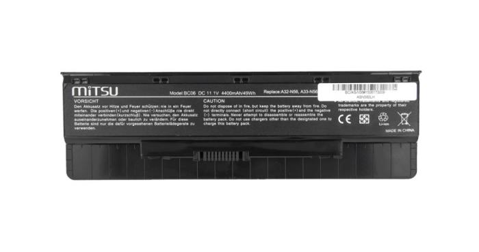Mitsu bateria Asus B53, F45, F55, N46, N56N, N76, R500, R503, B53 11.1V, 4400mAh [BC/AS-N56]