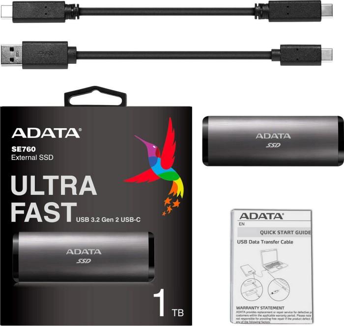 A-Data External SE760 512GB SSD USB-C 3.2 Gen2 (tytanowy) [ASE760-512GU32G2-CTI]