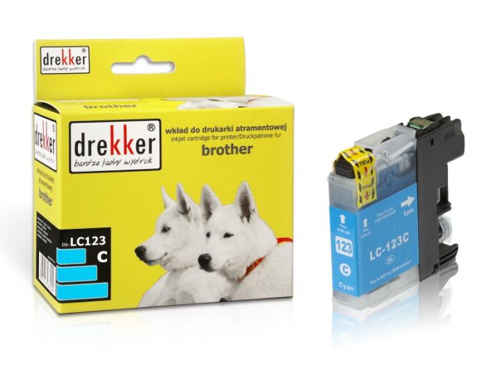DB-LC123C - cyan, wkład z atramentem Drekker, 15ml, 600 stron (zamiennik LC123C) (Brother DCP-J132W, J152W, J552DW, J752DW, J4110DW, MFC-J470DW, J4410DW, J4510DW, J4610DW, J4710DW, J6520DW)