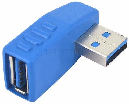 Adapter USB 3.0 AF, AM kątowy prawy, lewy [ZN0155]