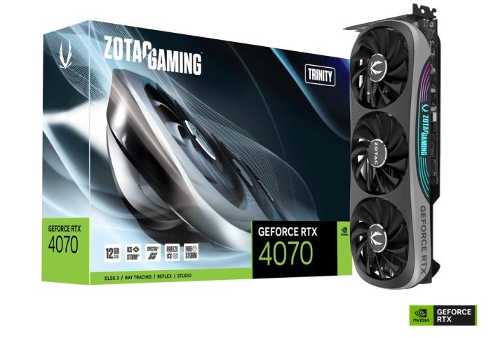GeForce PCI-E RTX4070 Zotac 12GB GDDR6X Trinity [ZT-D40700D-10P] (1xHDMI 2.1a, 3xDP 1.4a) (192-bit, PCI-E 4.0)