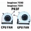 Wentylator do notebooka Dell Inspiron 7590 7591 P83F 4pin (GPU) [0MPHWF DFS5K22115371D EP FM69 1323-01C1000]