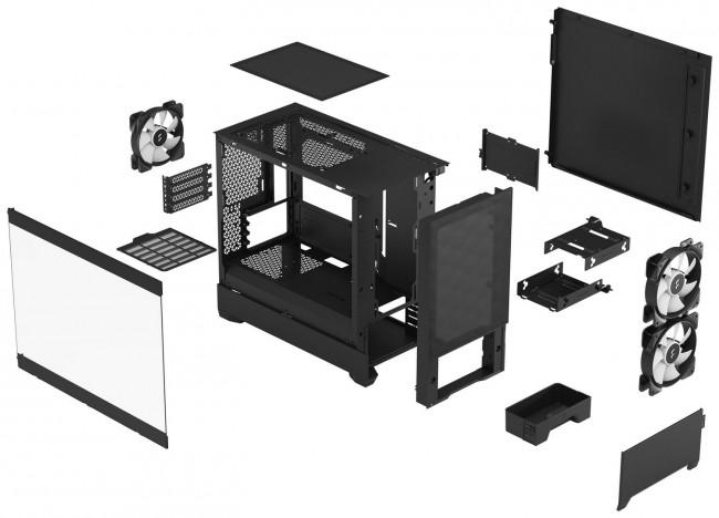 Fractal Design Pop Mini Air RGB Black TG Clear Tint (szkło hartowane) (2x USB 3.0) (2x2.5, 2x3.5) [FD-C-POR1M-06]