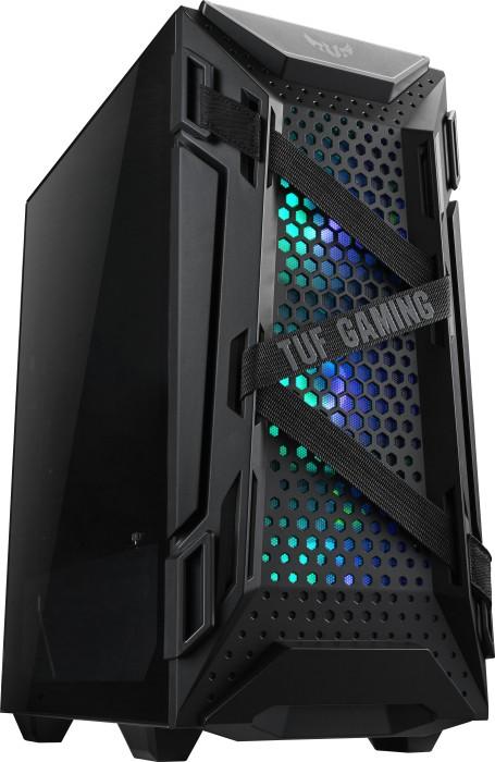 Asus TUF GAMING GT301 ARGB (czarny) (szkło hartowane) (4x120mm) (2xUSB 3.2 Gen1) (4x2.5, 2x3.5/2.5)