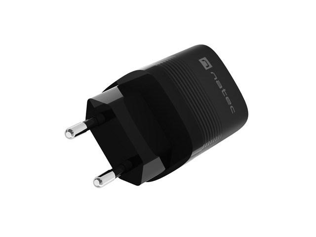 Ładowarka sieciowa Natec Ribera GaN 30W Quick Charge 3.0 1xUSB-C/1xUSB-A (5V-12V/3A/30W) (czarnyy) [NUC-2141]