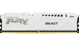 DDR5 16GB 6000 MHz Kingston Fury Beast White XMP 3.0 EXPO CL30 36-36-36 1.4V [KF560C30BWE-16]