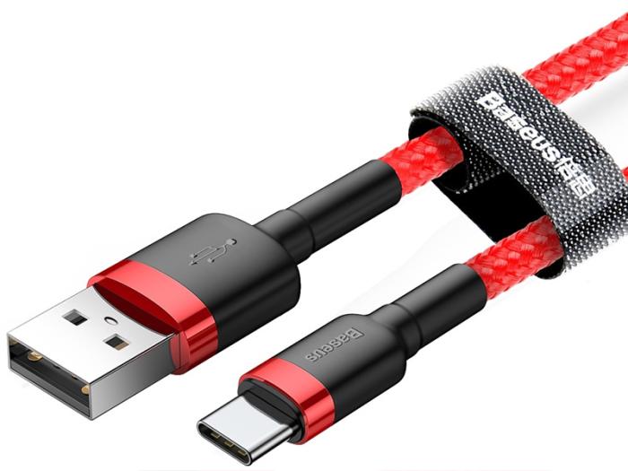 Baseus kabel szybkiego ładowania i transmisji (Fast Charge) USB-C (M) / USB (M) (1.0 m) (czerwony) [CATKLF-B09]