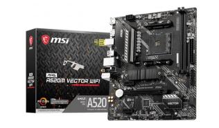 MSI MAG A520M VECTOR WIFI (AMD A520) [AM4, 2xDDR4 do 4400MHz, (HDMI 2.1, DP 1.4) (1xM.2, 1xPCIe 3.0 x16, 2xPCIe 3.0 x1), WiFi 5, BT 4.2, micro ATX]