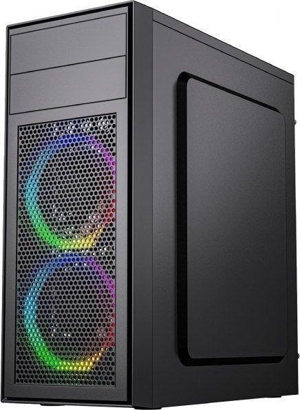 Gembird Fornax M100RGB (czarny) (szkło hartowane) (1x USB 3.0, 2x USB 2.0) (2x2.5, 2x3.5) [CCC-FC-M100RGB]