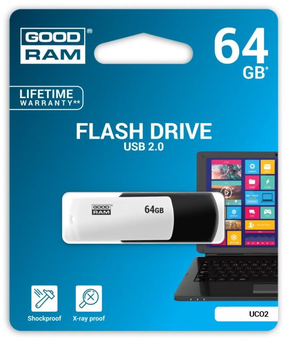 GoodDrive Black&White 64GB USB 2.0 (20/5MB/s) (czarno-Biały) [UCO2-0640KWR11]