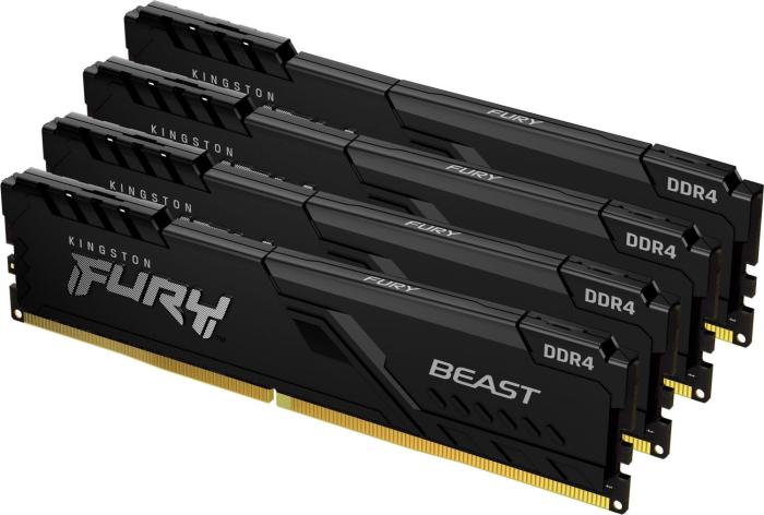 DDR4 32GB (4x8GB) 3600 MHz Kingston FURY Beast Black CL17 17-21-21 1.35V [KF436C17BBK4/32]