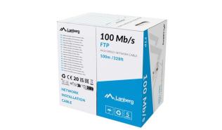 Kabel sieciowy FTP Lanberg 100MB/S 100m drut CCA (szary) [LCF5-10CC-0100-S]