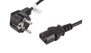 Lanberg Kabel zasilający komputerowy (1.8m) CEE 7/7/IEC 320 C13 VDE (czarny) [CA-C13C-11CC-0018-BK]