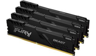 DDR4 64GB (4x16GB) 3600 MHz Kingston FURY Beast Black CL18 18-22-22 1.35V [KF436C18BBK4/64]