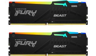 DDR5 32GB (2x16GB) 6400 MHz Kingston Fury Beast Black RGB EXPO CL32 32-39-39 1.4V [KF564C32BBEAK2-32]