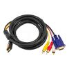 Kabel do konsol HDMI / VGA + 3xRCA (1.8m) Gold [HD29]