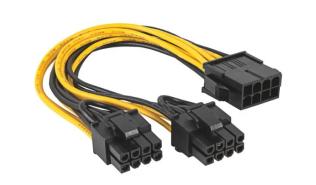 Akyga adapter zasilania 8-pin PCI-E / 2x8-pin (6+2) PCI-E (15 cm) [AK-CA-81]
