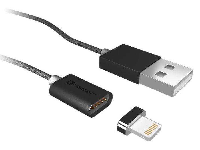Tracer kabel magnetyczny USB 2.0 iPhone Lightning (1m) czarny