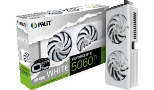 GeForce RTX5060Ti Palit 16GB GDDR7 White OC [NE7506TU19T1-GB2061M] (1xHDMI 2.1b, 3xDP 2.1b) (128-bit, PCIe 5.0)