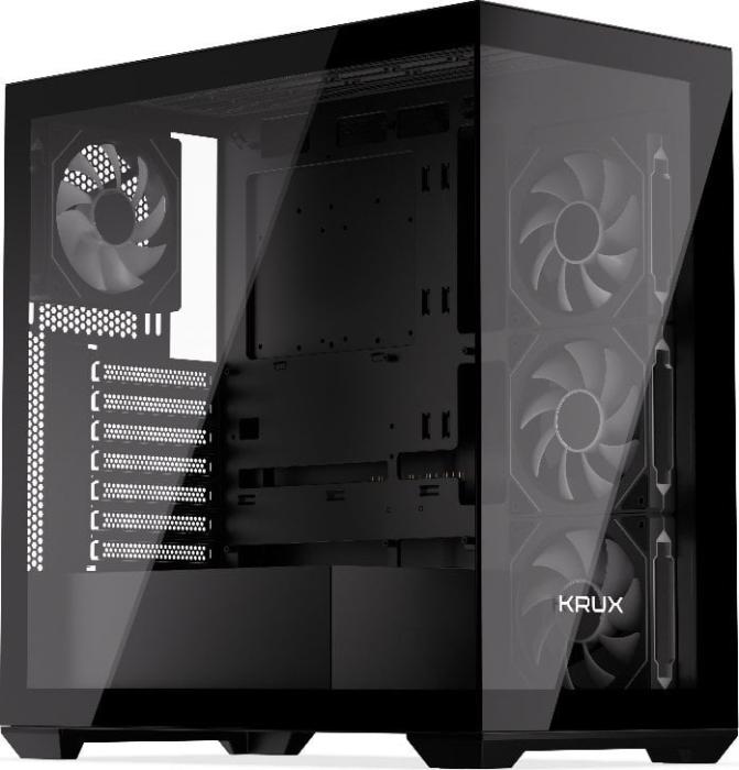 Krux Exo (szkło hartowane) (4x120 mm ARGB) (1xUSB 2.0, 1xUSB 3.2 Gen1, 1xUSB-C) (2x2.5, 2x3.5) [KRXD004]