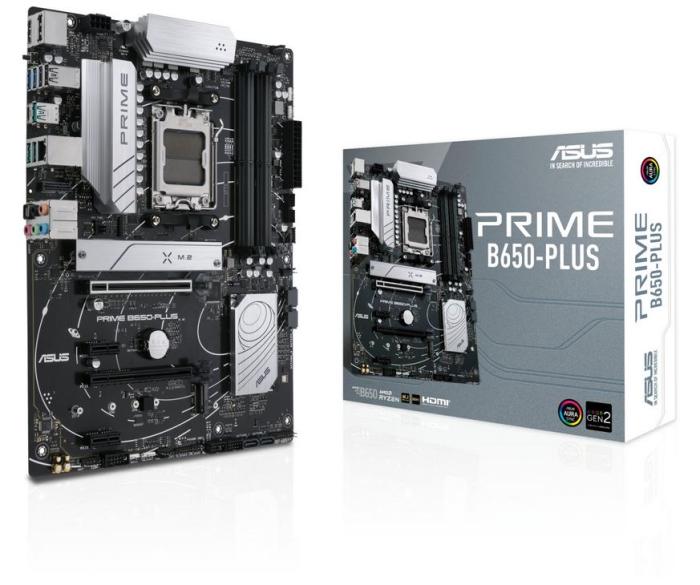 Asus PRIME B650-PLUS (AMD B650) [AM5, 4xDDR5 do 7600MHz, (HDMI 2.1, DP 1.4) (2xM.2, 1xPCIe 4.0 x16, 1xPCIe 4.0 x16 (x4), 2xPCIe 4.0 x1), ATX]