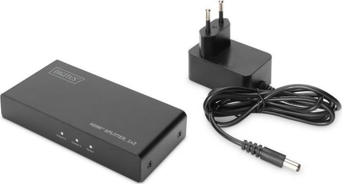 Digitus Splitter HDMI 2-portowy 4K 60Hz UHD 3D HDR HDCP 2.2 audio downscaling [DS-45324]