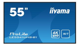 (55) 54.6 Iiyama LE5541UHS-B1 (IPS LED, 3840x2160, 350, 8ms, 60Hz) (3xHDMI, USB 2.0, VGA, LAN, Audio) system Android OS, czarny błyszczący, głośniki