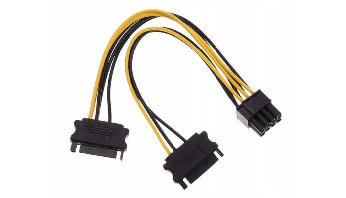 Adapter zasilania 2 x SATA (F) / 1 x PCI-E 8-pin (2+6) (20 cm) [ZN0470]