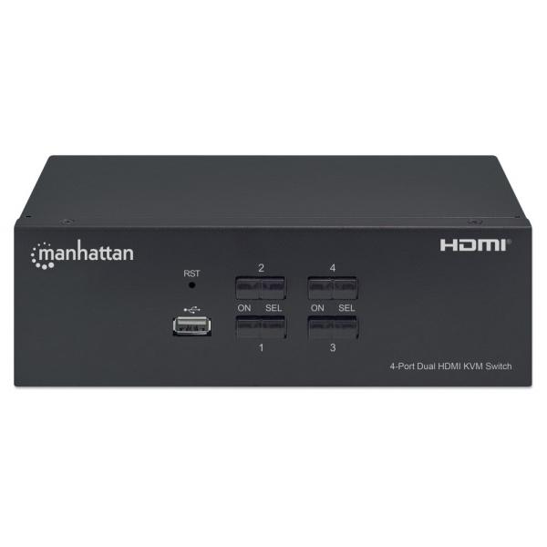 Przełącznik Manhattan KVM 4/1 HDMI, USB, 4K 30Hz [153539]
