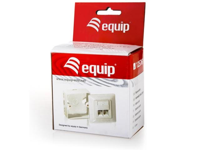 Equip Gniazdo podtynkowe Kat.5E 2xRJ45 kompletne biały [125721]