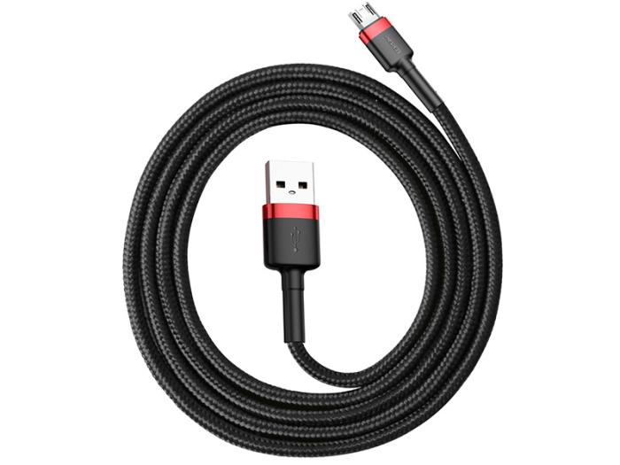 Baseus kabel szybkiego ładowania i transmisji (Quick Charge 3.0 2.4A) USB micro (M) / USB (M) (1.0 m) (czarno-czerwony) [CAMKLF-B91]