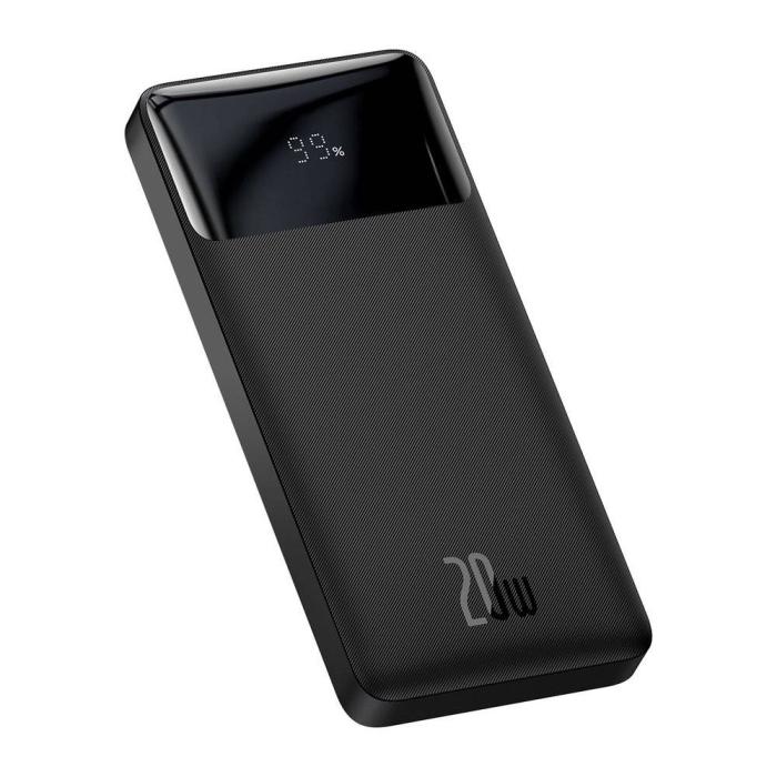 Power Bank Baseus 10000mAh 20W 2xUSB-A + 1xUSB-C 1xmicroUSB Quick Charge 3.0 LED (czarny) [PPDML-L01]
