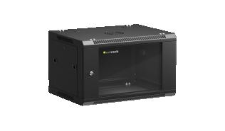 NETRACK szafa rack wisząca 19 18U 600x450 drzwi szklane, otwierane boki (czarny) [019-060-645-022]
