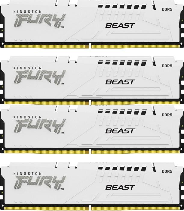 DDR5 64GB (4x16GB) 6000 MHz Kingston Fury Beast White XMP CL40 1.35V [KF560C40BWK4-64]