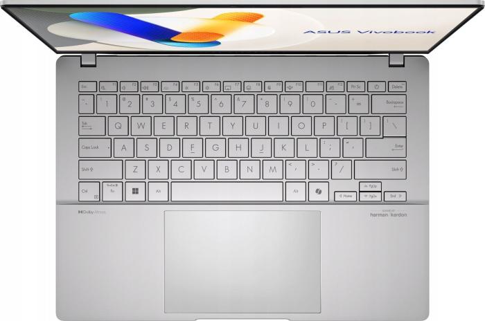 Asus Vivobook S14 OLED [M5406NA-QD087W] 6-Core Ryzen 5 7535HS/14 1920x1200 błyszcząca OLED/ 16GB / 1TB / Radeon / pk RGB / 1.3kg / Win11Home (srebrny)