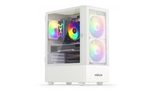 Krux Vako RGB White (szkło hartowane) (2xUSB 2.0, 1xUSB 3.2 Gen1) (2x2.5, 1x3.5, 1x3.5/2.5) [KRXD005]