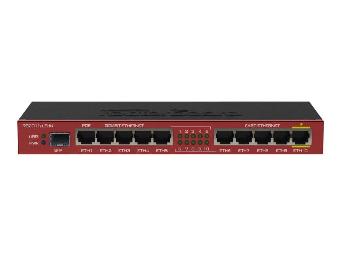 Mikrotik L4 64MB RAM 5xLAN 5xGig LAN 1xSFP Desktop 1xPoE Out [RB2011ILS-IN]